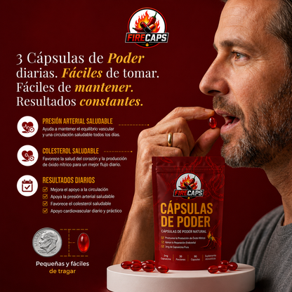 Favorece la función vascular con Firecaps Cayenne